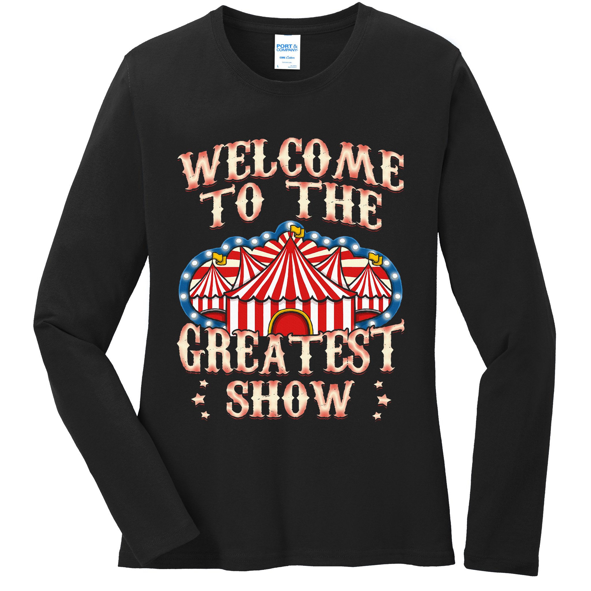 Circus Gifts For Party Ringmaster Carnival Strongman Tamer Ladies Long Sleeve Shirt