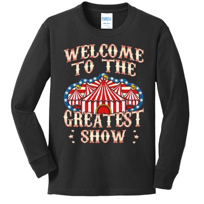 Circus Gifts For Party Ringmaster Carnival Strongman Tamer Kids Long Sleeve Shirt