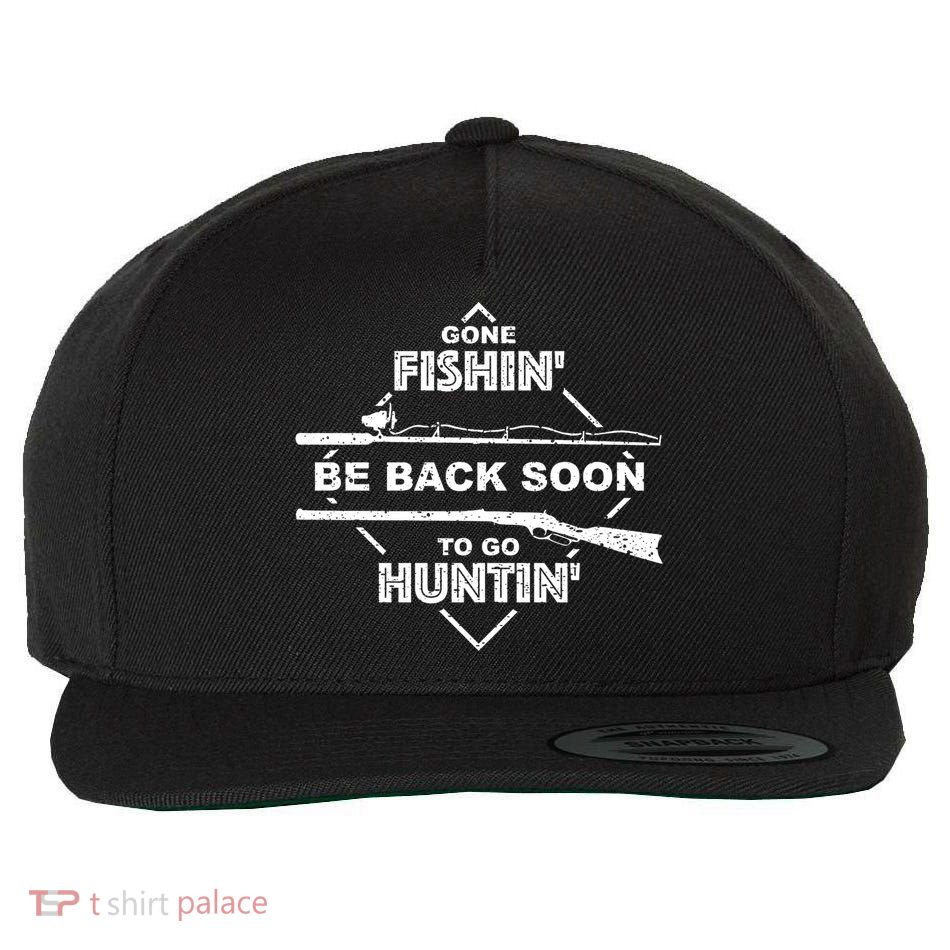 Cool Gone Fishin' Go Huntin' Funny Fisher Hunter Gift Wool Snapback Cap