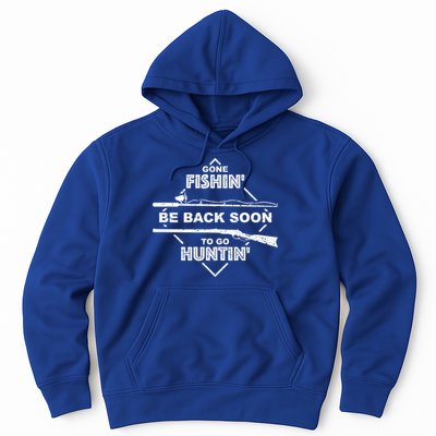 Cool Gone Fishin' Go Huntin' Funny Fisher Hunter Gift Hoodie
