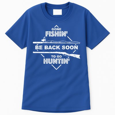 Cool Gone Fishin' Go Huntin' Funny Fisher Hunter Gift Tall T-Shirt