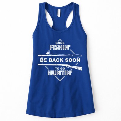 Cool Gone Fishin' Go Huntin' Funny Fisher Hunter Gift Womens Tank Top
