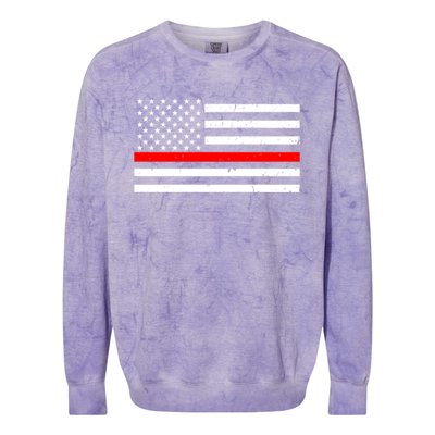 Cool Gift Firefighter Thin Red Line Flag Gift Colorblast Crewneck Sweatshirt