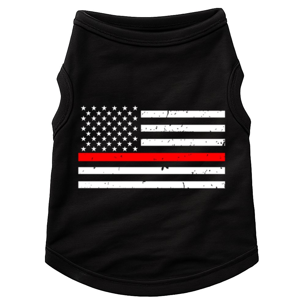 Cool Gift Firefighter Thin Red Line Flag Gift Doggie Tank