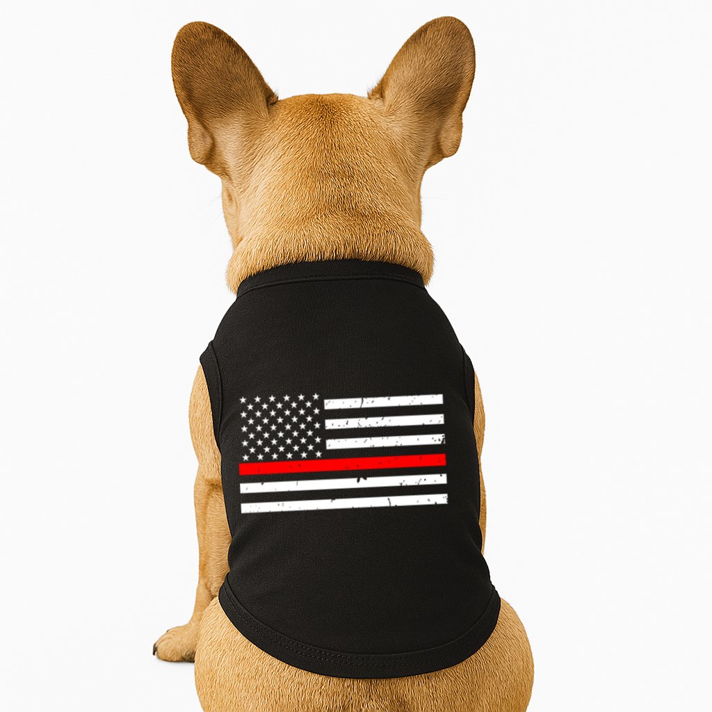 Cool Gift Firefighter Thin Red Line Flag Gift Doggie Tank