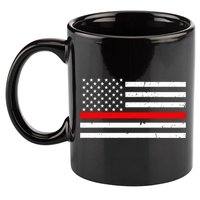 Cool Gift Firefighter Thin Red Line Flag Gift 11oz C Handle Ceramic Mug