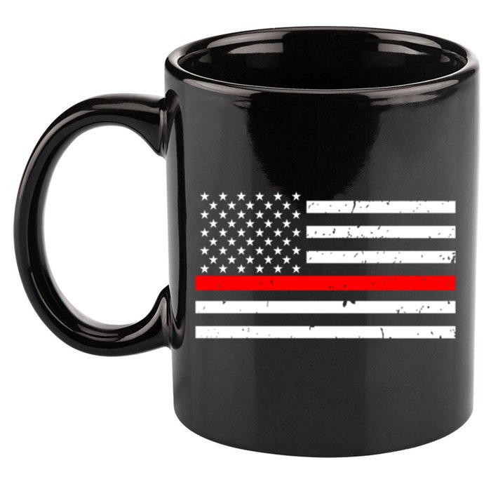Cool Gift Firefighter Thin Red Line Flag Gift 11oz C Handle Ceramic Mug