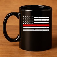 Cool Gift Firefighter Thin Red Line Flag Gift 11oz C Handle Ceramic Mug