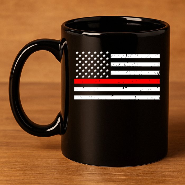 Cool Gift Firefighter Thin Red Line Flag Gift 11oz C Handle Ceramic Mug