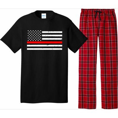 Cool Gift Firefighter Thin Red Line Flag Gift Pajama Set