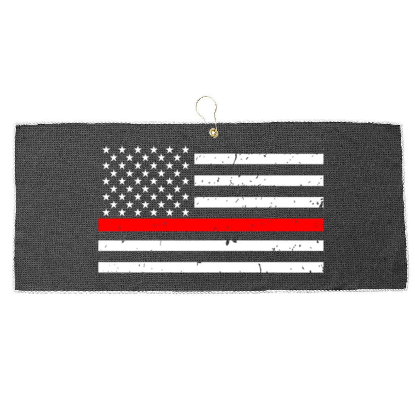 Cool Gift Firefighter Thin Red Line Flag Gift Large Microfiber Waffle Golf Towel