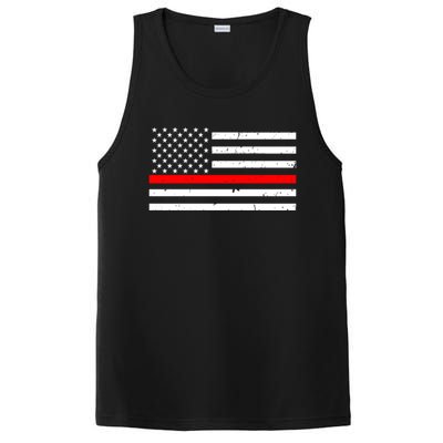 Cool Gift Firefighter Thin Red Line Flag Gift PosiCharge Competitor Tank