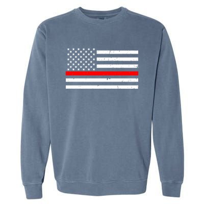 Cool Gift Firefighter Thin Red Line Flag Gift Garment-Dyed Sweatshirt