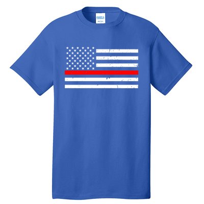 Cool Gift Firefighter Thin Red Line Flag Gift Tall T-Shirt