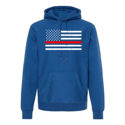 Cool Gift Firefighter Thin Red Line Flag Gift Premium Hoodie