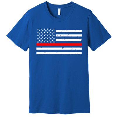 Cool Gift Firefighter Thin Red Line Flag Gift Premium T-Shirt