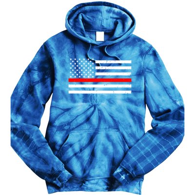 Cool Gift Firefighter Thin Red Line Flag Gift Tie Dye Hoodie