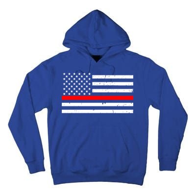Cool Gift Firefighter Thin Red Line Flag Gift Tall Hoodie