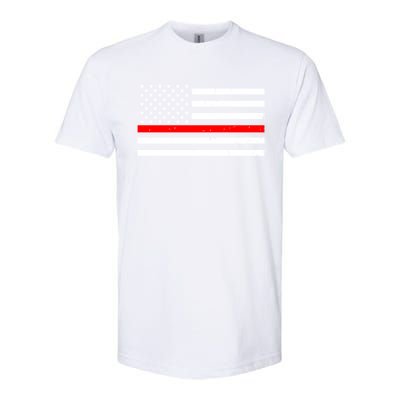 Cool Gift Firefighter Thin Red Line Flag Gift Softstyle CVC T-Shirt