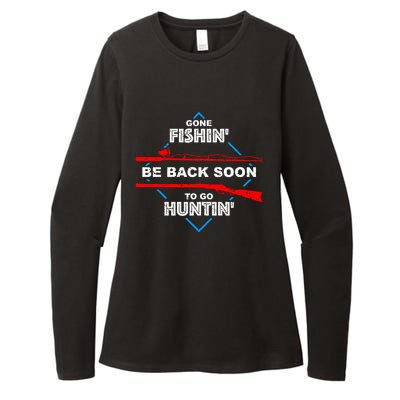 Cool Gone Fishin' Go Huntin' Funny Fisher Hunter Gift Womens CVC Long Sleeve Shirt