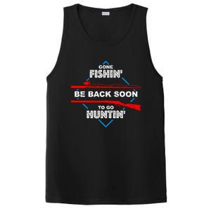 Cool Gone Fishin' Go Huntin' Funny Fisher Hunter Gift PosiCharge Competitor Tank