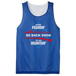 Cool Gone Fishin' Go Huntin' Funny Fisher Hunter Gift Mesh Reversible Basketball Jersey Tank