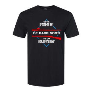 Cool Gone Fishin' Go Huntin' Funny Fisher Hunter Gift Softstyle CVC T-Shirt