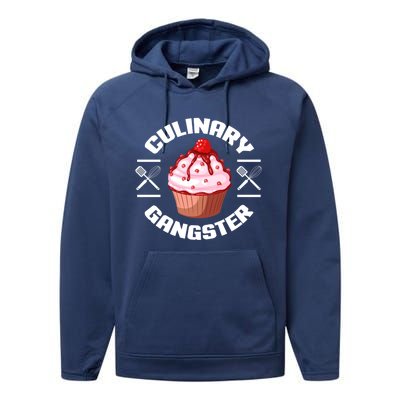 Culinary Gangster Funny Baking Baker Cupcake Funny Gift Performance Fleece Hoodie