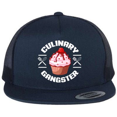 Culinary Gangster Funny Baking Baker Cupcake Funny Gift Flat Bill Trucker Hat