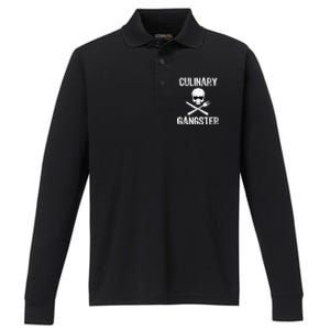 Culinary Gangster Funny Cooking Chef Gift Performance Long Sleeve Polo