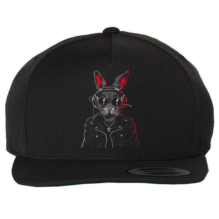 Cool Gift Fiery Rabbit Bold Graphic Design Featuring Flaming Bunny Art  Wool Snapback Cap