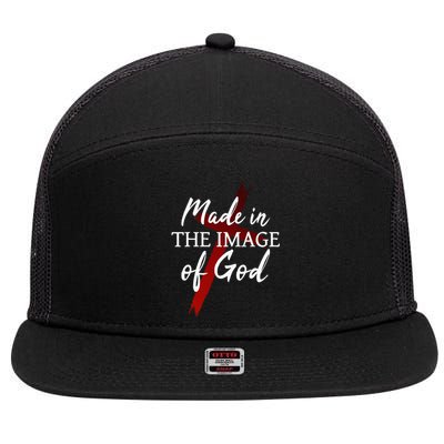 Christians God Faith Jesus Made In The Image Of God 7 Panel Mesh Trucker Snapback Hat