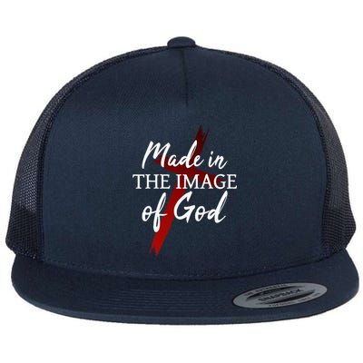 Christians God Faith Jesus Made In The Image Of God Flat Bill Trucker Hat