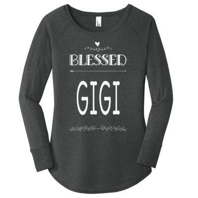 Cute Gift For Grandma Grandmother Blessed Gigi Women's Perfect Tri Tunic Long Sleeve Shirt