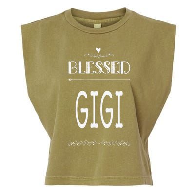 Cute Gift For Grandma Grandmother Blessed Gigi Garment-Dyed Women's Muscle Tee