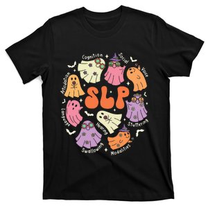 Cute Ghost Friends Halloween Aac Slp Squad Speech Language T-Shirt