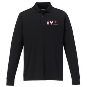 Cool Gymnastics For Women Gymnast Sports Peace Love Performance Long Sleeve Polo