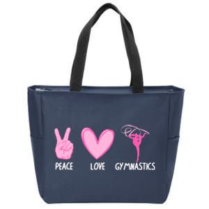 Cool Gymnastics For Women Gymnast Sports Peace Love Zip Tote Bag