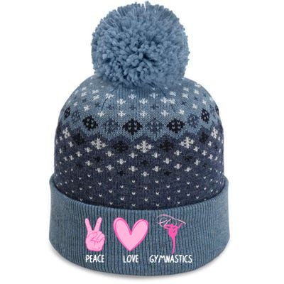 Cool Gymnastics For Women Gymnast Sports Peace Love The Baniff Cuffed Pom Beanie