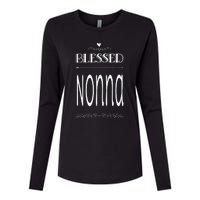 Cute Gift For Grandma Grandmother Blessed Nonna Womens Cotton Relaxed Long Sleeve T-Shirt