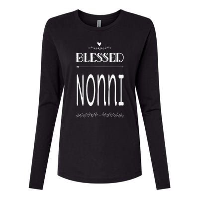 Cute Gift For Grandma Grandmother Blessed Nonni Womens Cotton Relaxed Long Sleeve T-Shirt