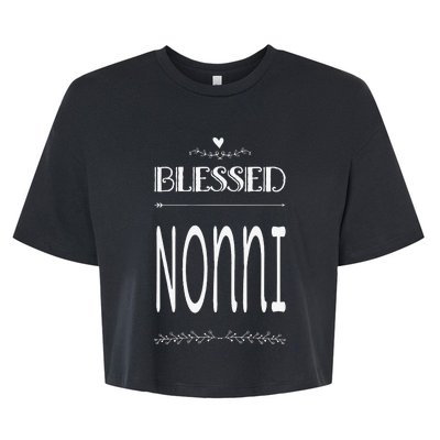 Cute Gift For Grandma Grandmother Blessed Nonni Bella+Canvas Jersey Crop Tee