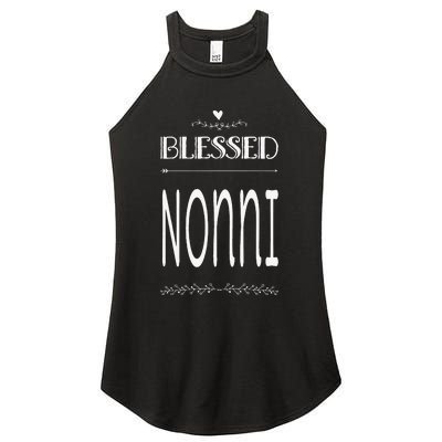 Cute Gift For Grandma Grandmother Blessed Nonni Women's Perfect Tri Rocker Tank