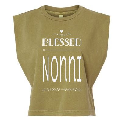 Cute Gift For Grandma Grandmother Blessed Nonni Garment-Dyed Women's Muscle Tee