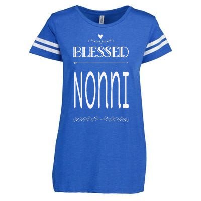 Cute Gift For Grandma Grandmother Blessed Nonni Enza Ladies Jersey Football T-Shirt