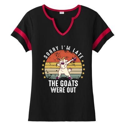 Cute Goat Funny Goat Farm Animal Ladies Halftime Notch Neck Tee