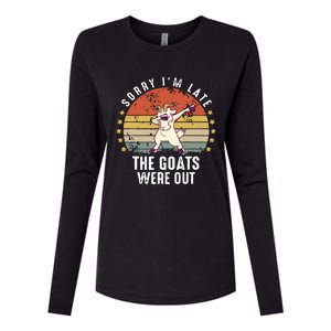 Cute Goat Funny Goat Farm Animal Womens Cotton Relaxed Long Sleeve T-Shirt