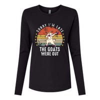 Cute Goat Funny Goat Farm Animal Womens Cotton Relaxed Long Sleeve T-Shirt