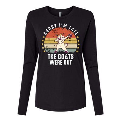 Cute Goat Funny Goat Farm Animal Womens Cotton Relaxed Long Sleeve T-Shirt