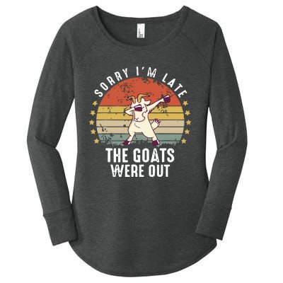 Cute Goat Funny Goat Farm Animal Women's Perfect Tri Tunic Long Sleeve Shirt